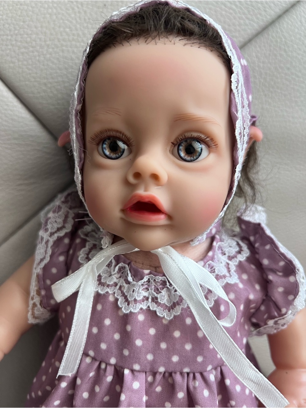 10” Fantasy Elf Baby Doll Pointed Ears Purple Dress Soft Body